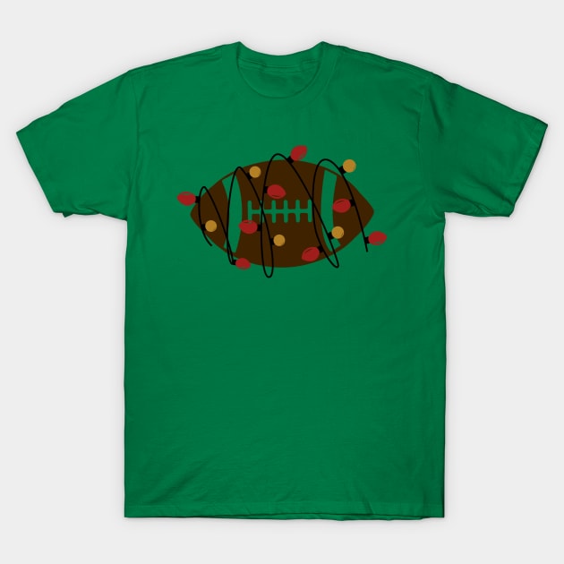 Christmas Football With Christmas Lights T-Shirt by StacysCellar